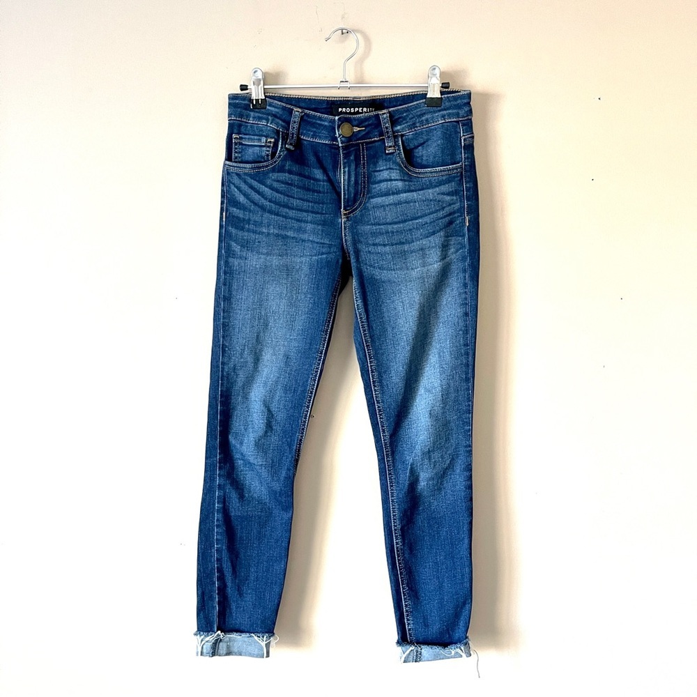 PROSPERITY | Blue Cuffed Denim Skinny Jeans Sz 26P
